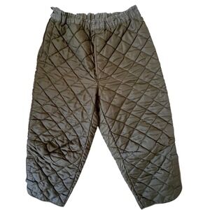 Vintage 1973 Belgian Military Quilted Thermal Liner Pants Olive Green 82-80 KL